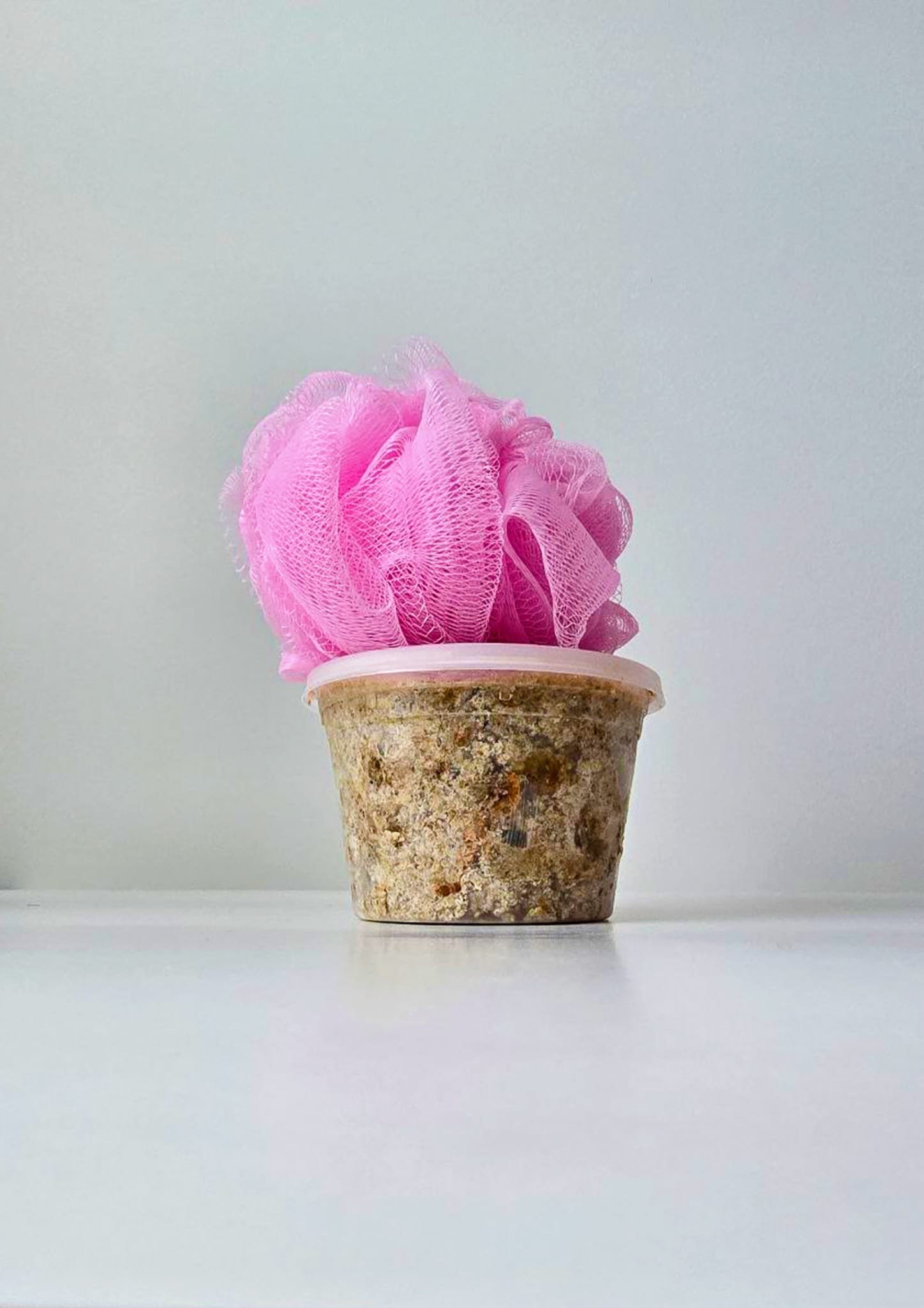 African Black Soap with bath sponge