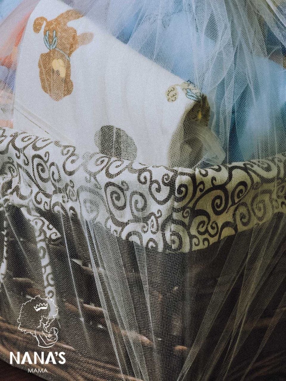 Wrapped basket packaging with tulle detail